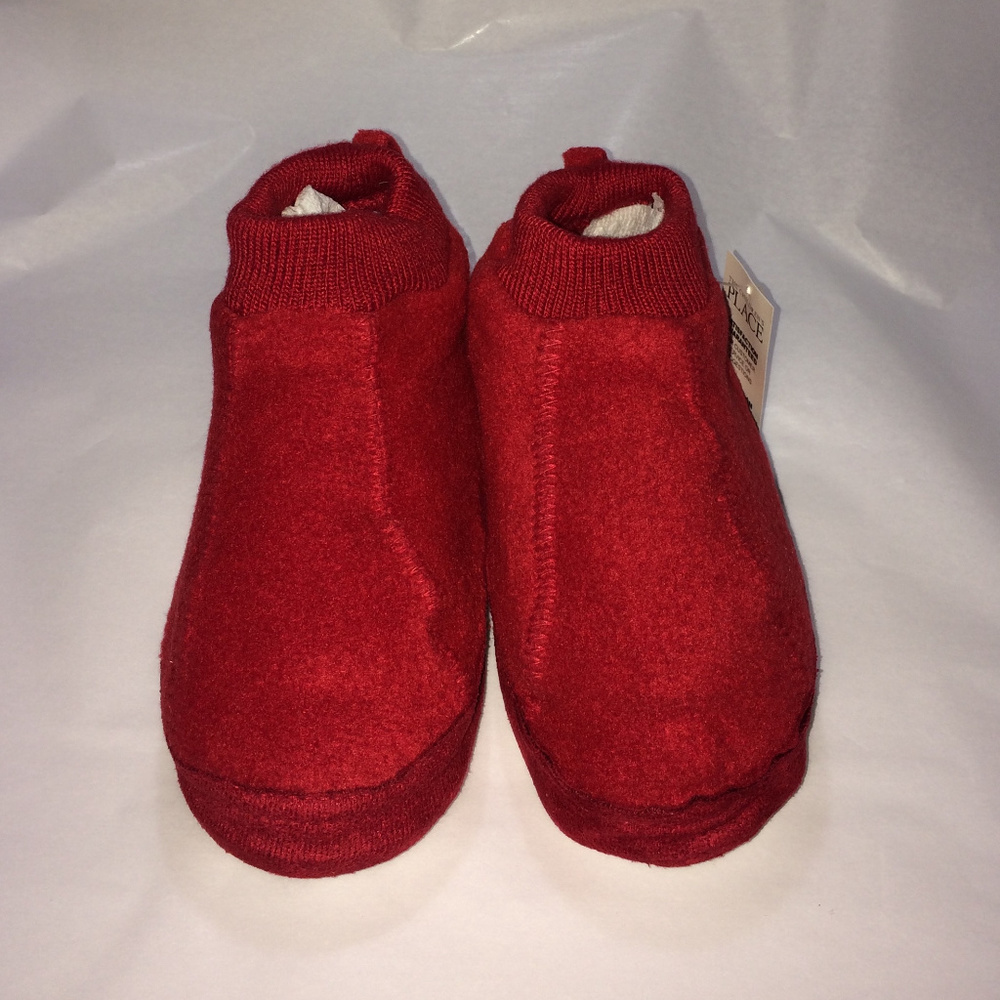 Christmas red fleece boy/girl slippers